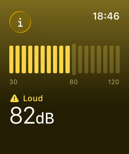 82dB measurement on Apple Watch