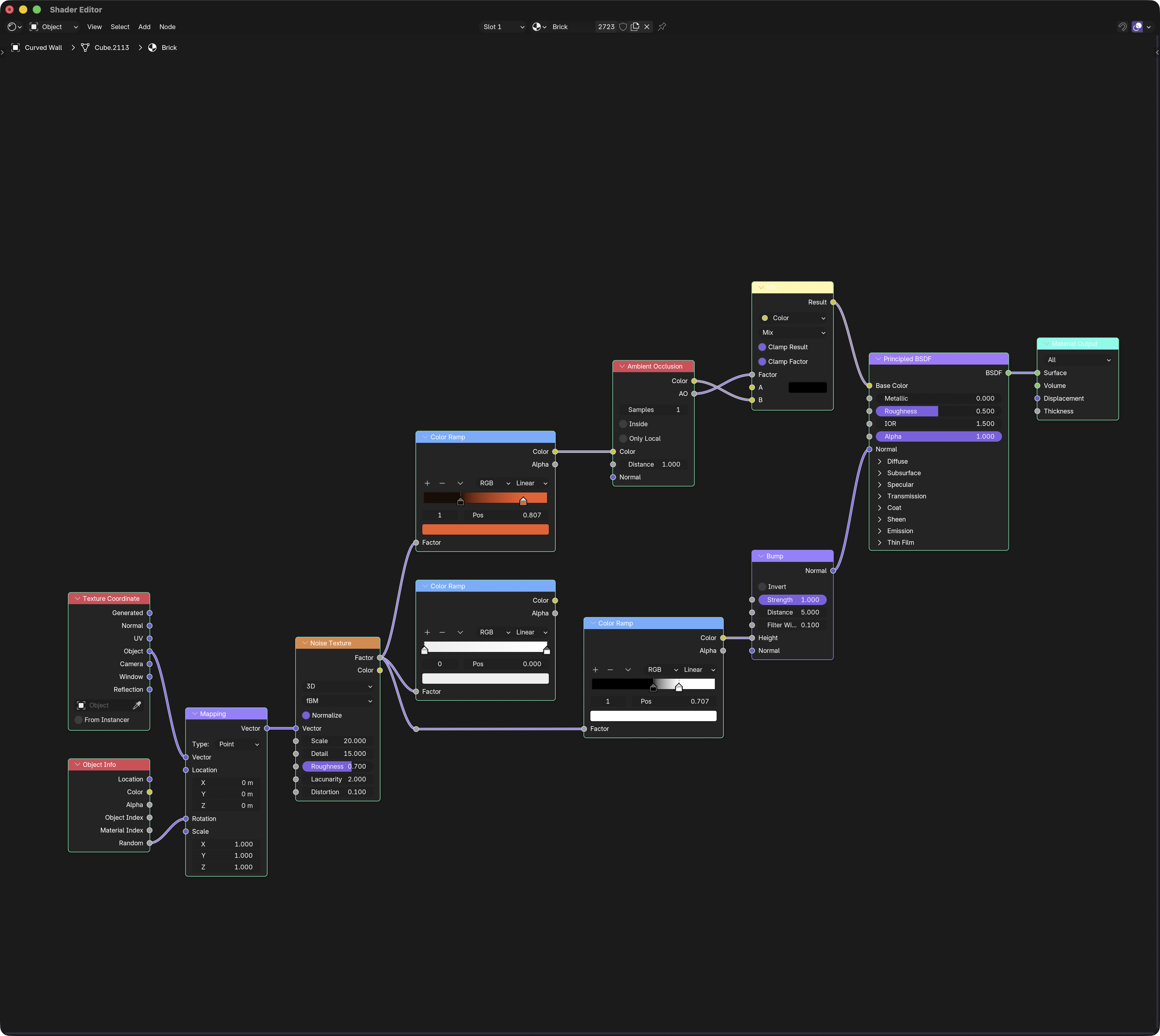 The brick shader