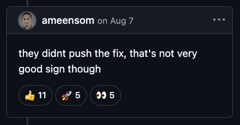 More comments on the issue