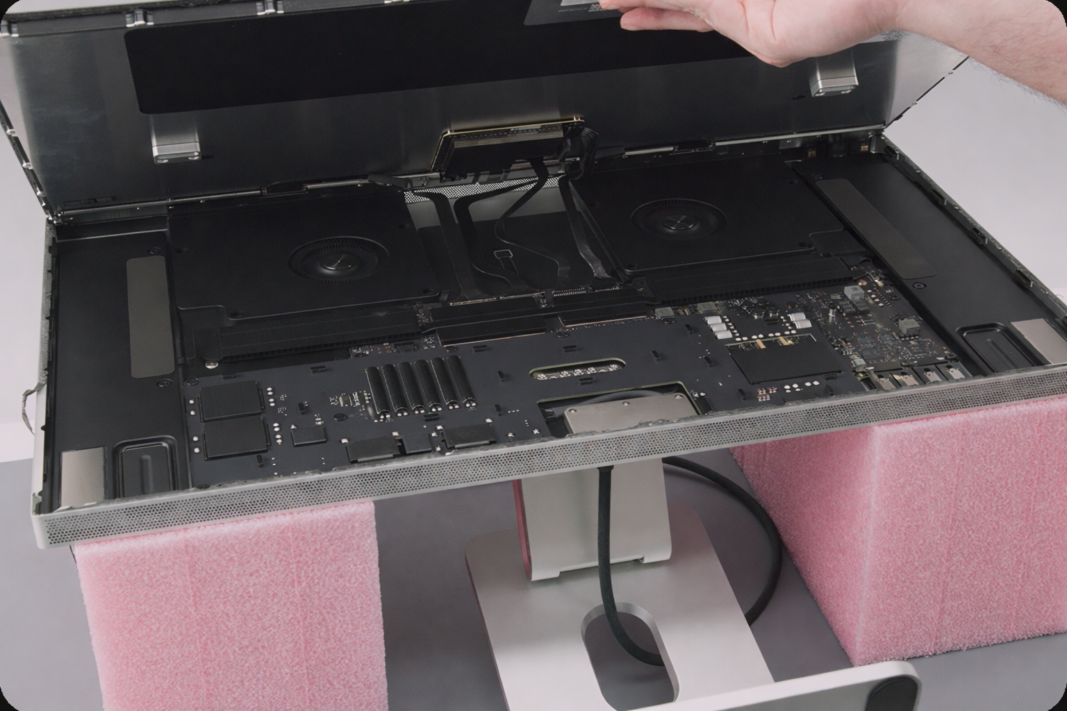 Studio Display XDR internals showing the fans